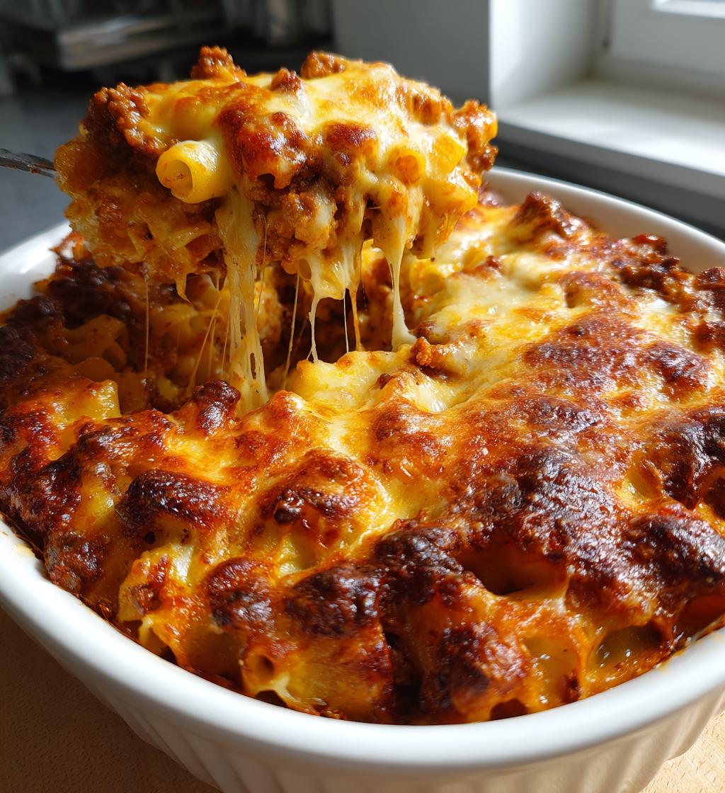 gratineret pasta med oksekød, ovnklassiker