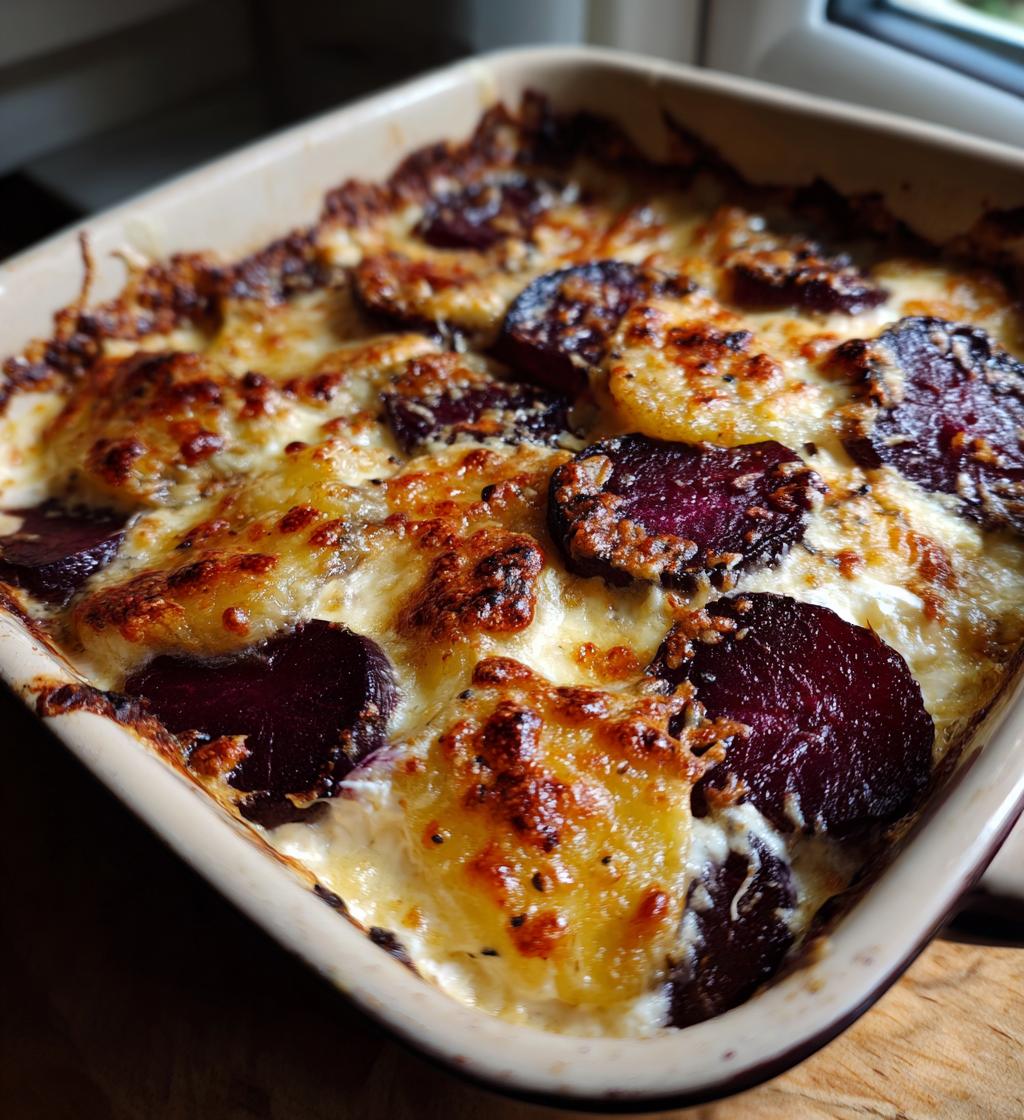 gratineret rødbedemos med gedeost - detail 1