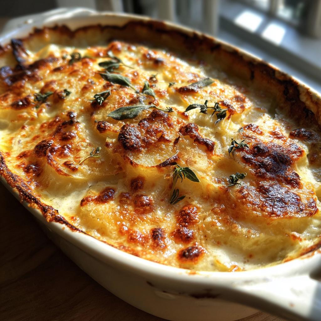 gratineret rodfrugt med timian og ost - detail 1