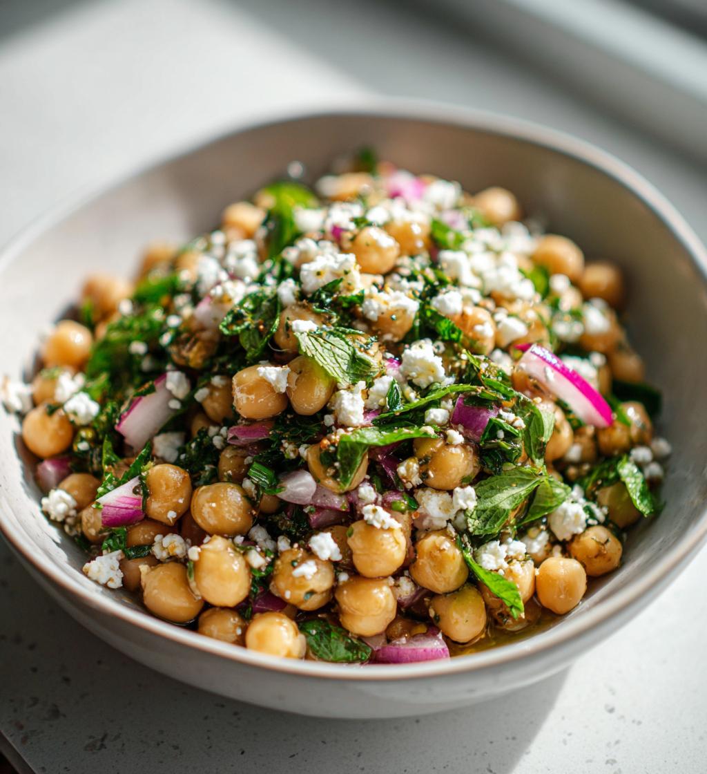 kikærtesalat med feta og urter, sund nordisk salat