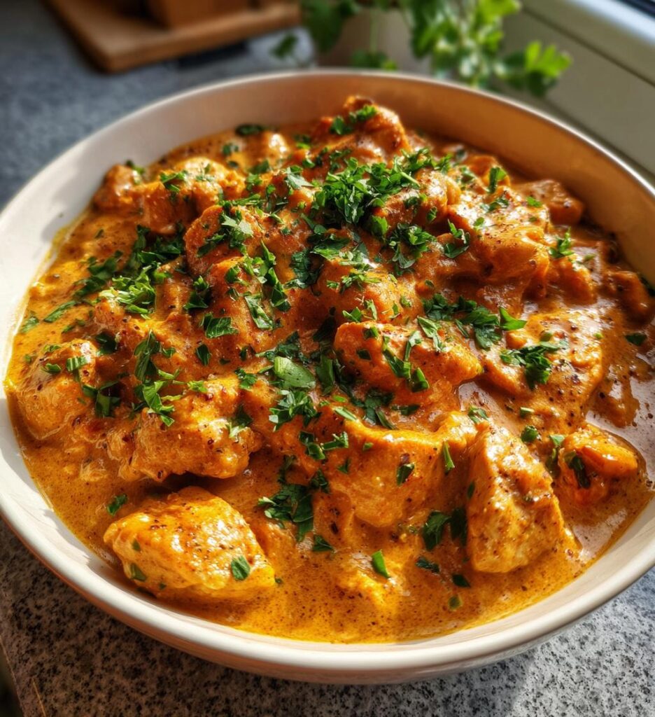 kylling i ovn med paprika og fløde