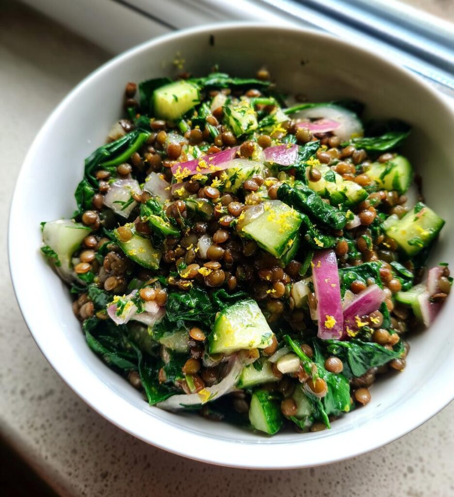 linsesalat med grønt og citron, plantebaseret trend