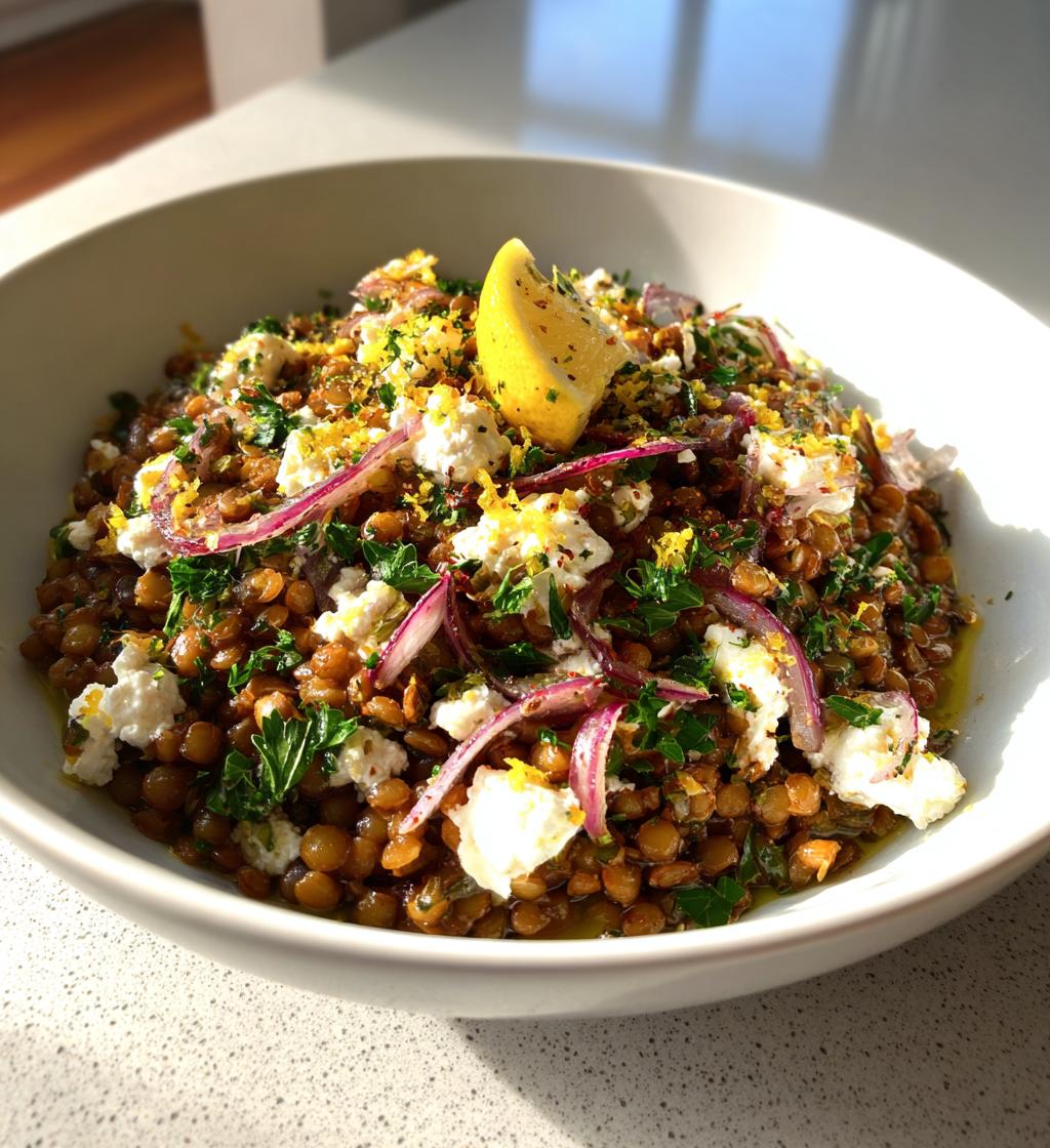 lun linsesalat med feta og citron - detail 1