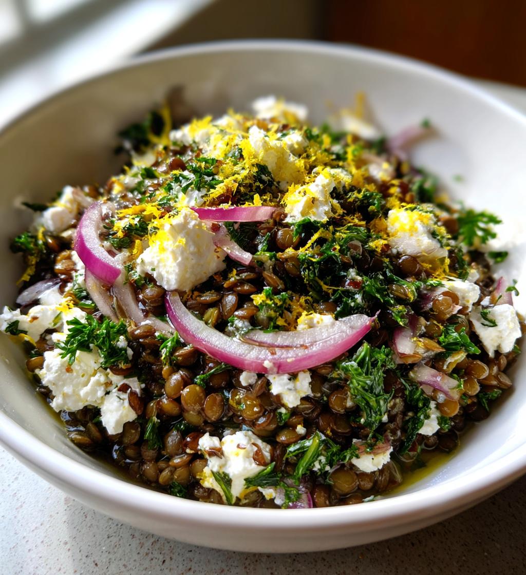lun linsesalat med feta og citron