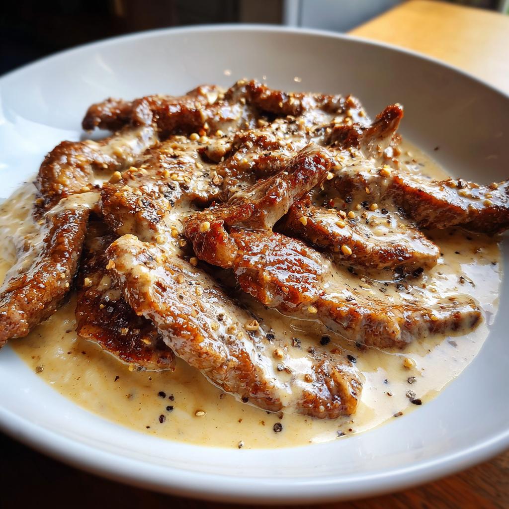 mørt oksekød i cremet pebersauce, klassisk dansk middag - detail 1