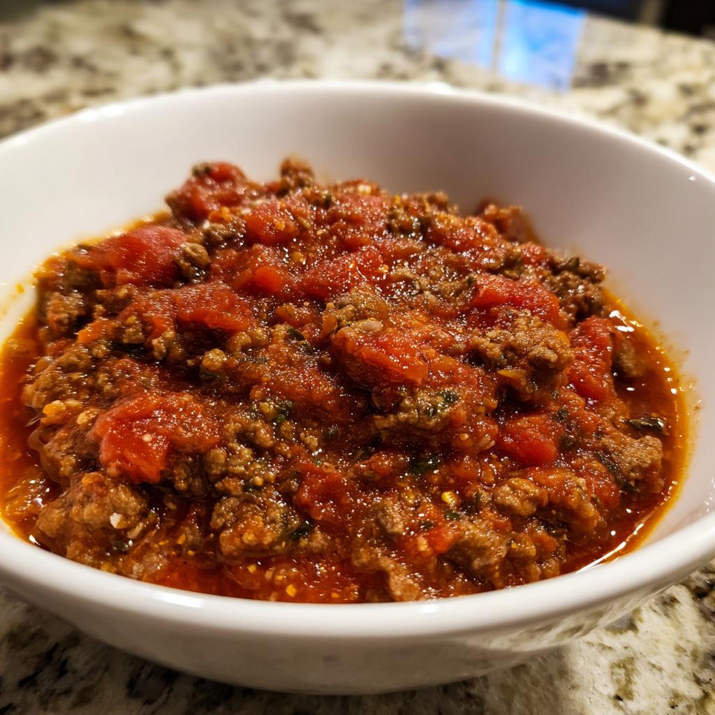 oksekød i tomatsauce, nem og mættende ret - detail 1