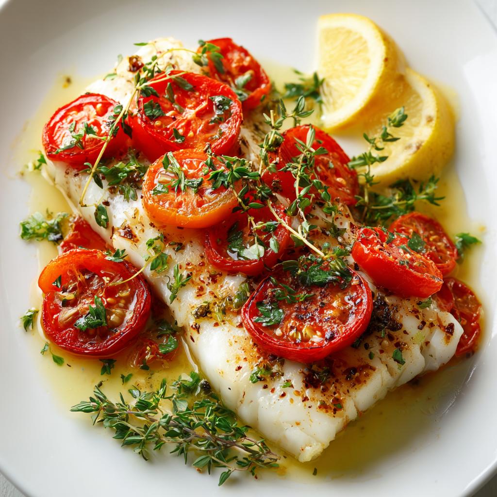 ovnbagt fisk med tomat og urter, let nordisk fiskeret - detail 1