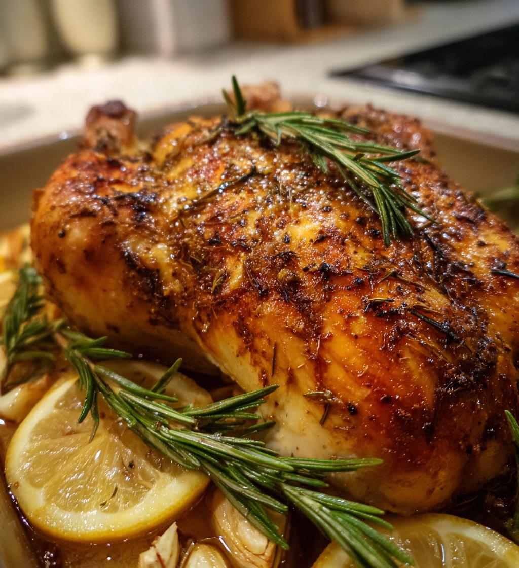 ovnbagt kylling med citron og rosmarin, saftig familiemiddag