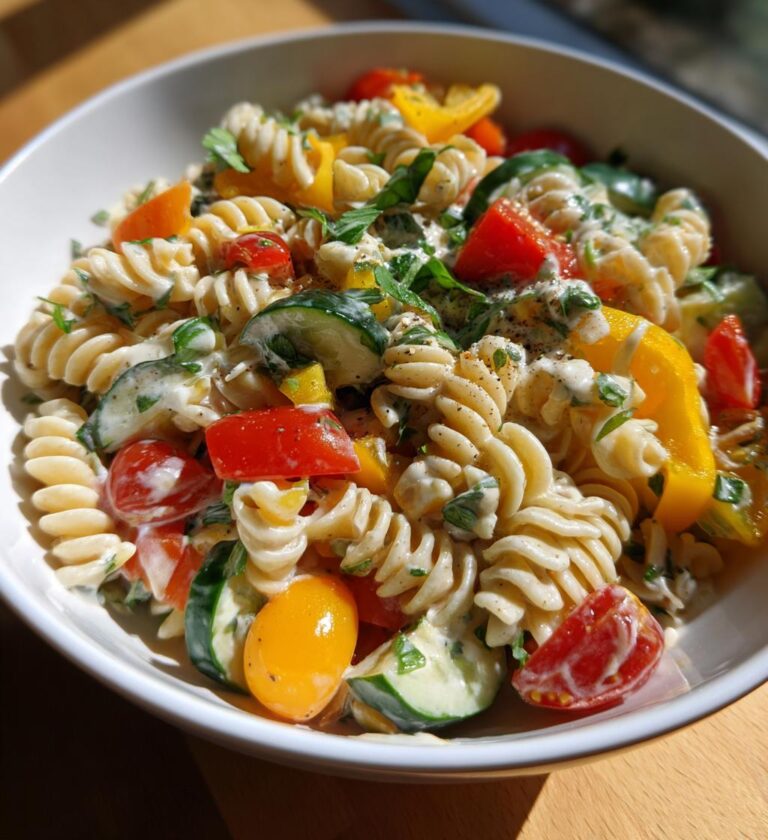 pastasalat med grøntsager, meal prep