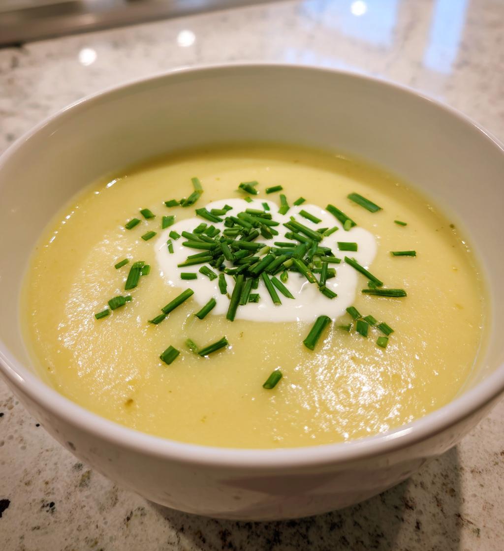 cremet kartoffelsuppe med porrer - detail 1