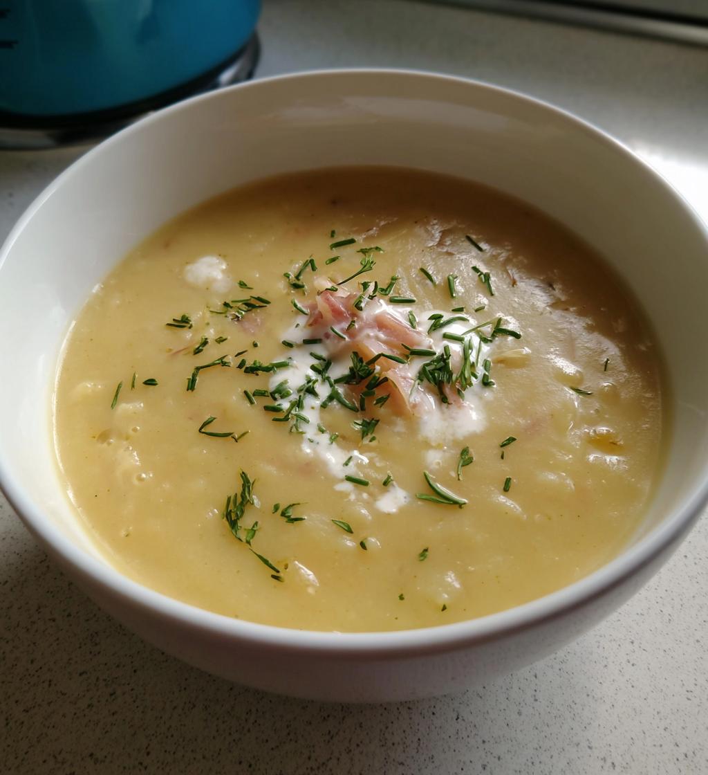 cremet porre- og kartoffelsuppe - detail 1