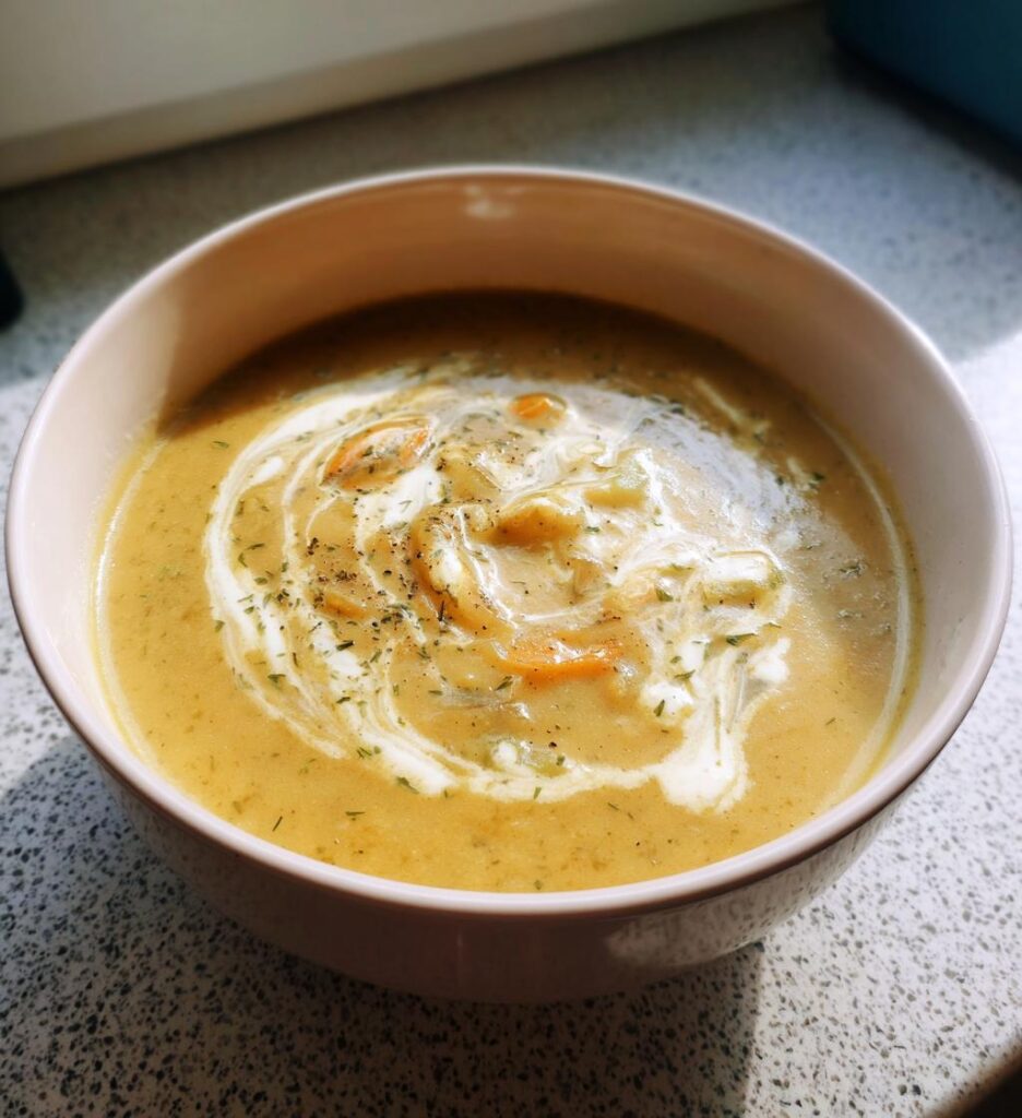 cremet porre- og kartoffelsuppe
