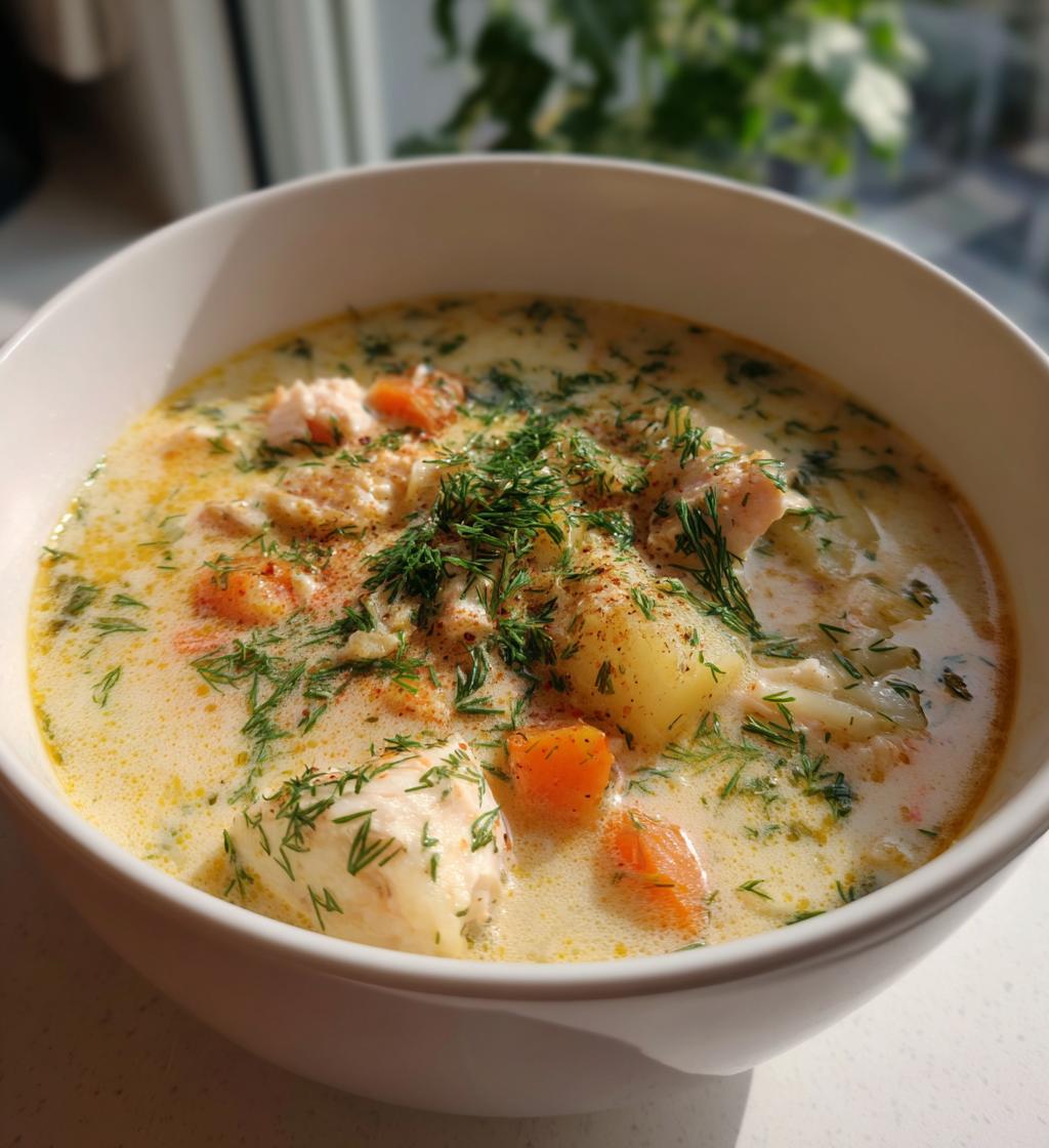 fiskesuppe med fløde og dild - detail 1