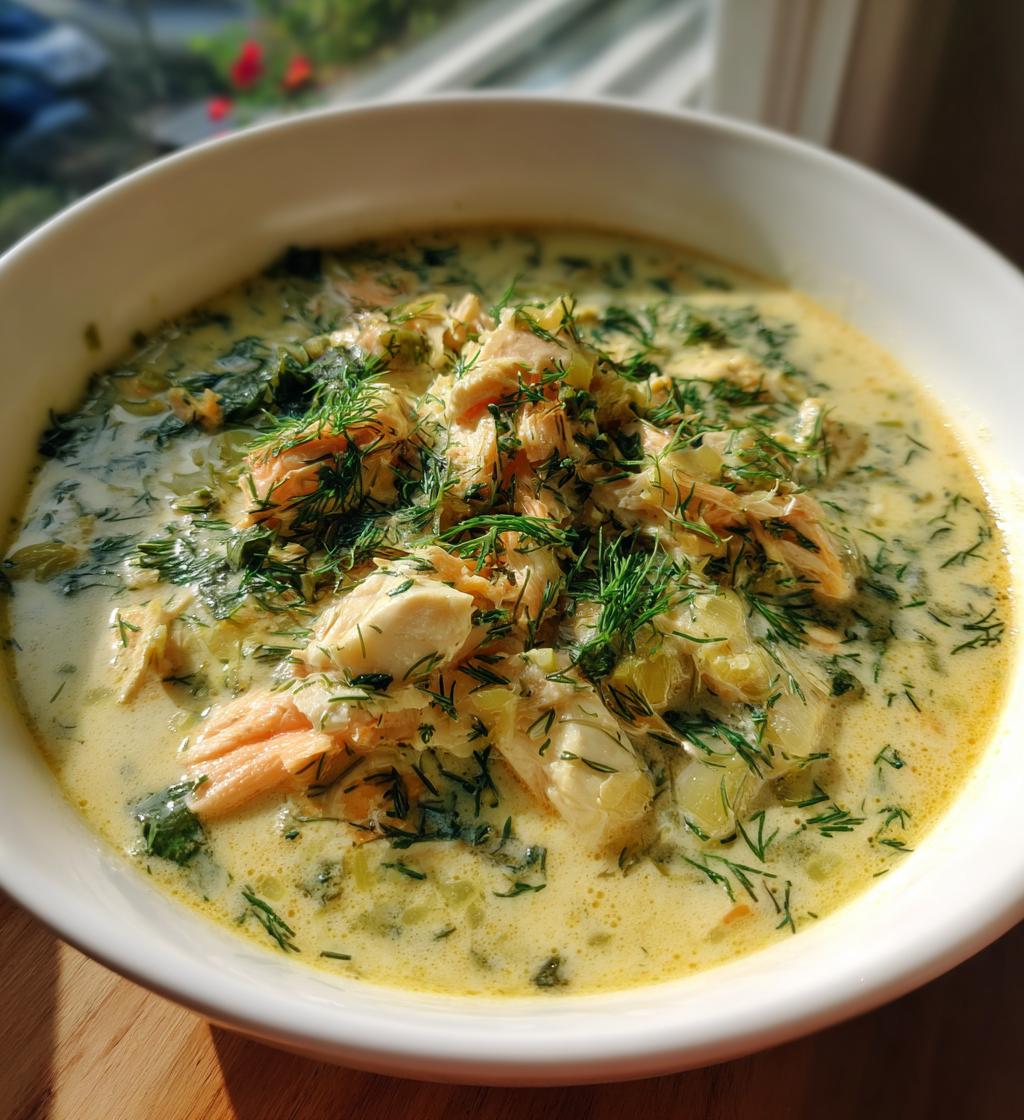 fiskesuppe med fløde og dild