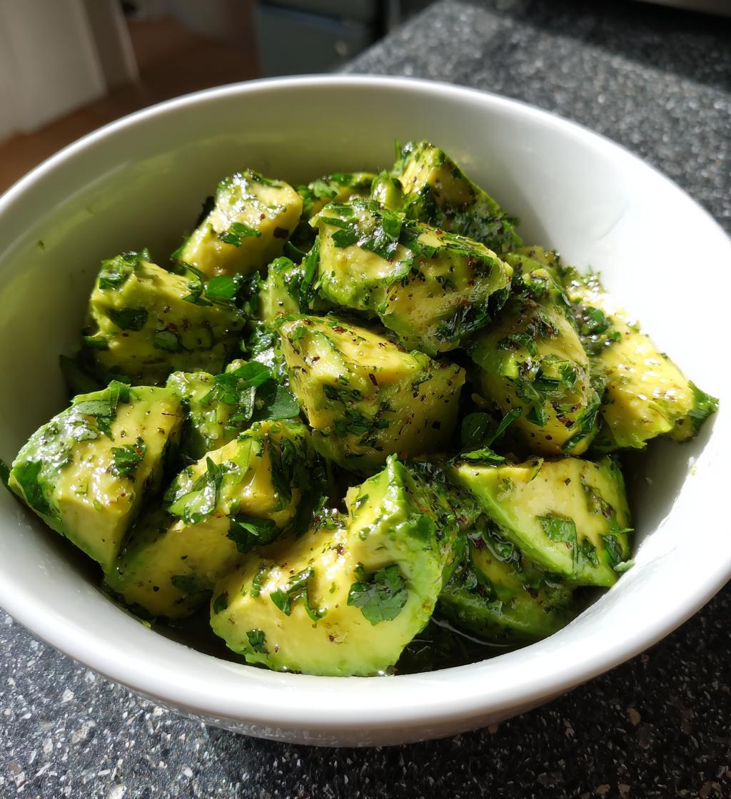 frisk salat med avocado og urter