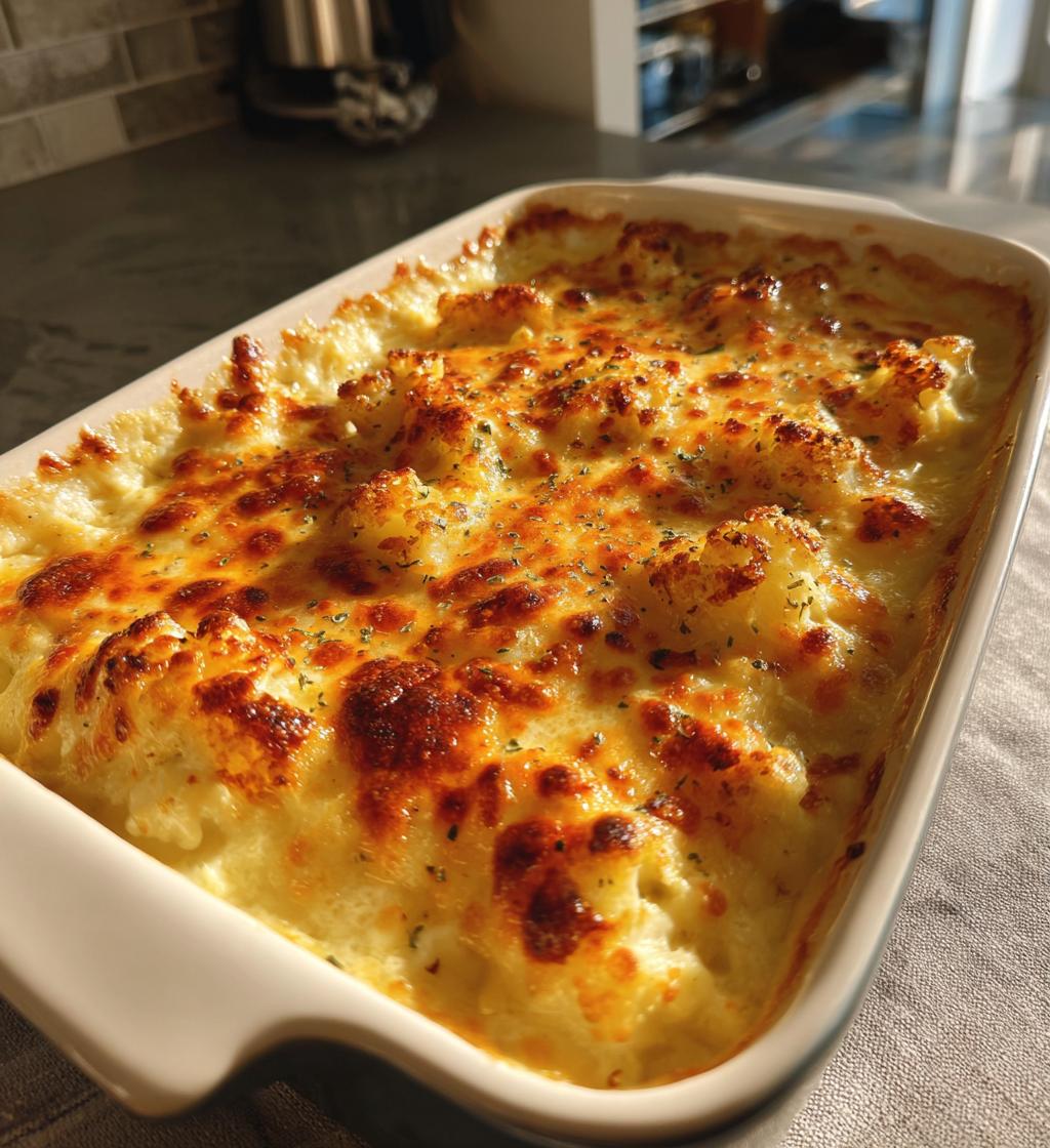 gratineret blomkålsmos med ost - detail 1