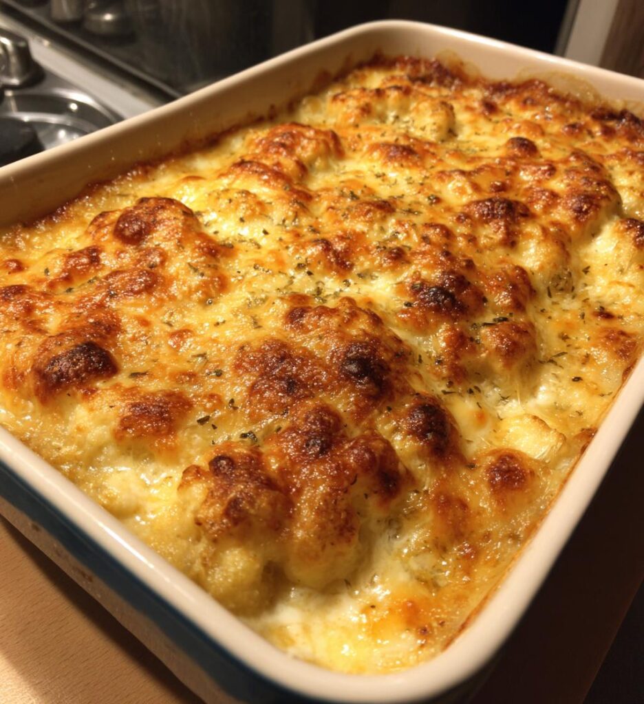 gratineret blomkålsmos med ost