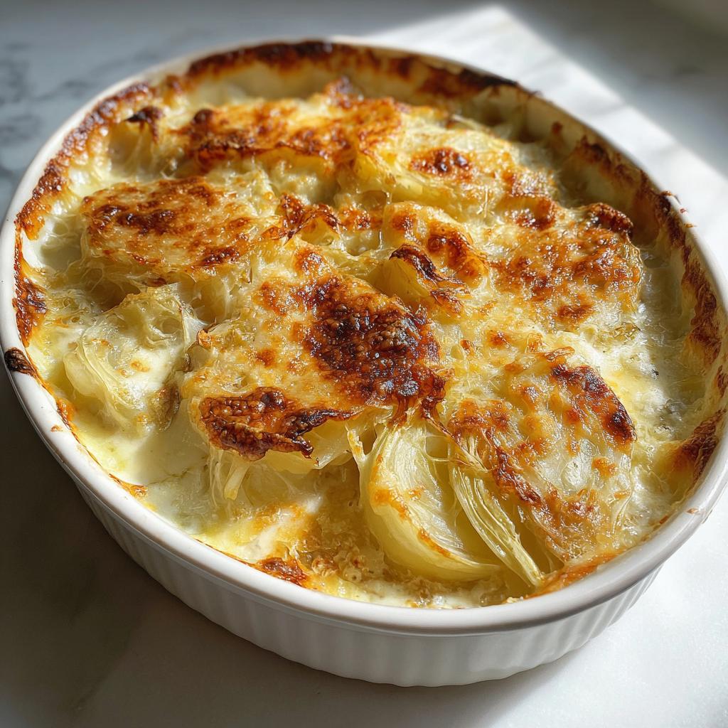 gratineret fennikel med ost - detail 1