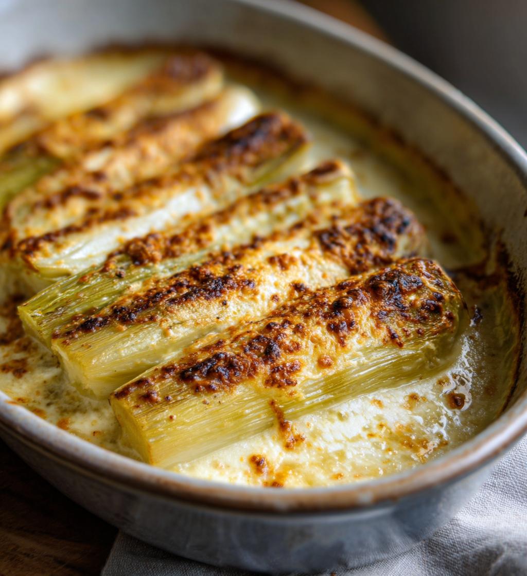 gratineret porrer med parmesan