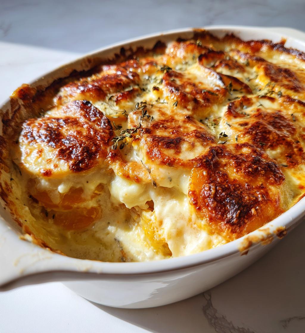gratineret squash med fløde og ost - detail 1