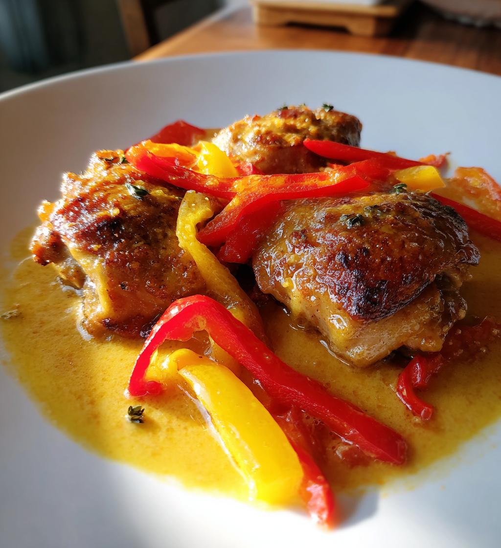 kyllingelår med paprika og cremefraiche - detail 1