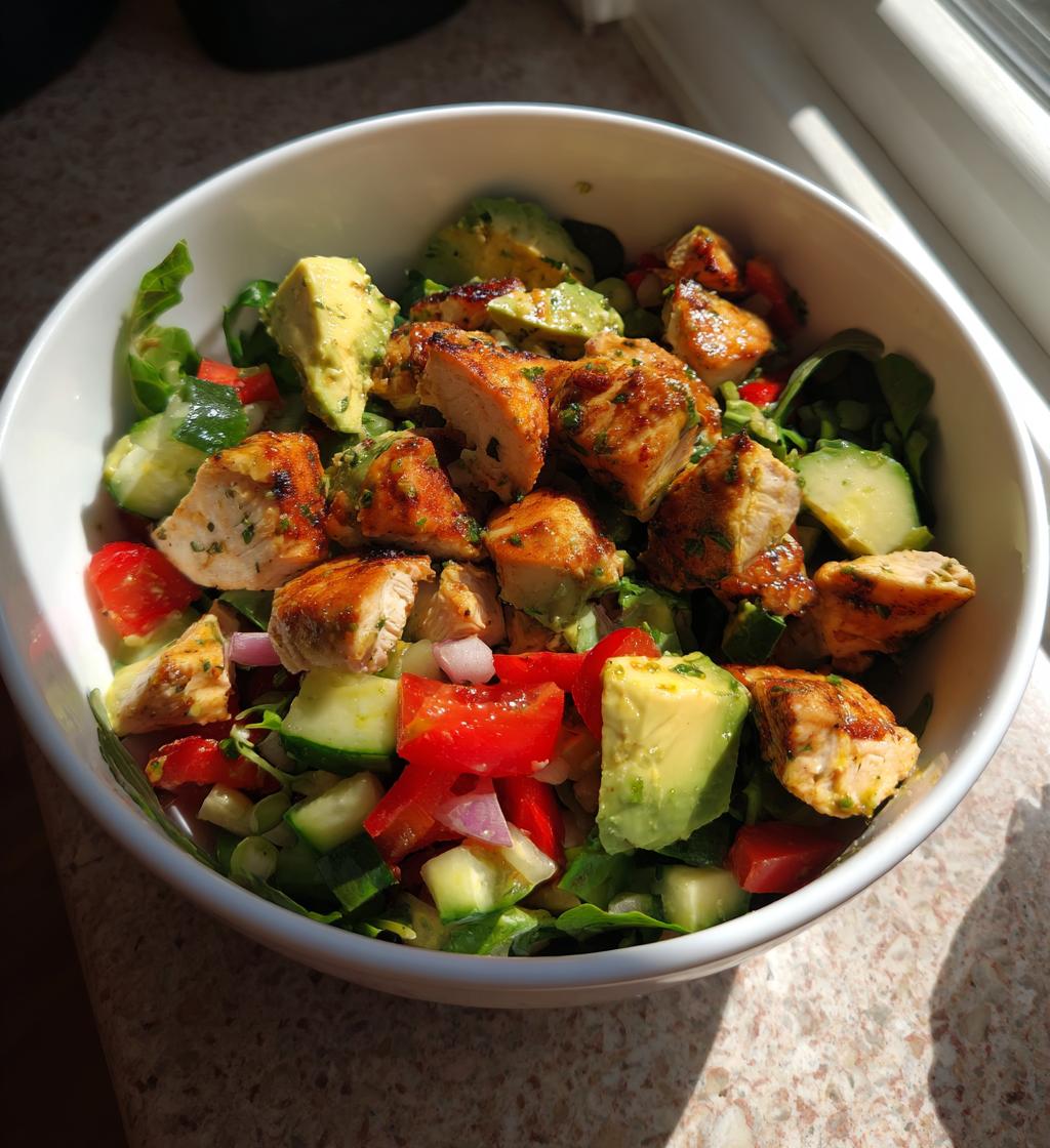 kyllingesalat med avocado og dressing - detail 1