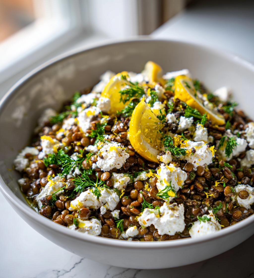 linsesalat med feta og citron - detail 1