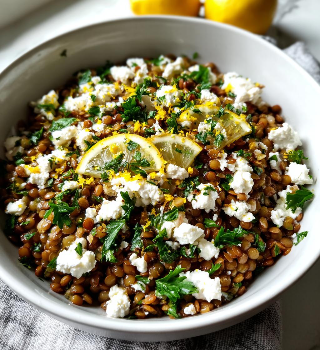 linsesalat med feta og citron
