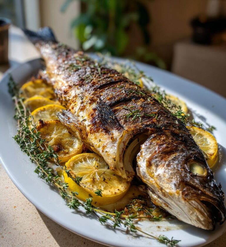ovnbagt hel fisk med fennikel og citron