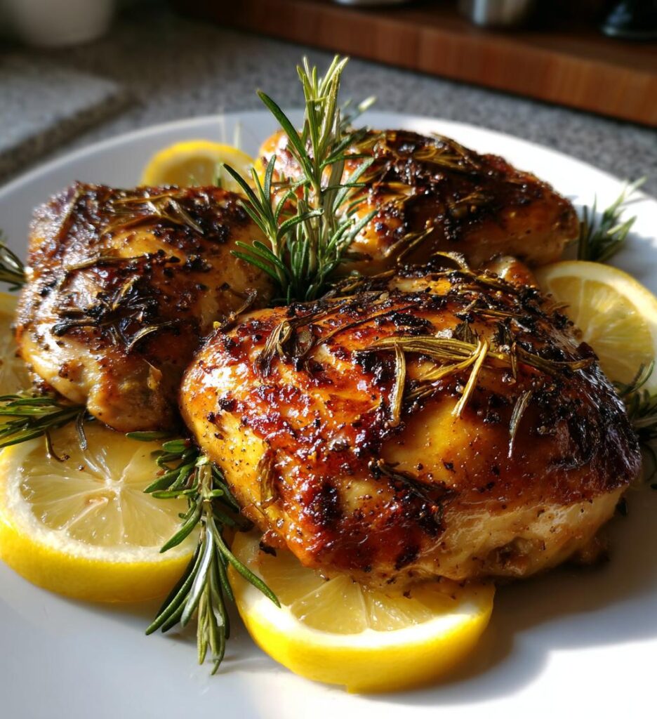 ovnbagt kylling med rosmarin og citron