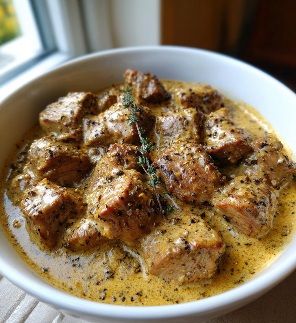 svinekød i cremet flødesauce - detail 1