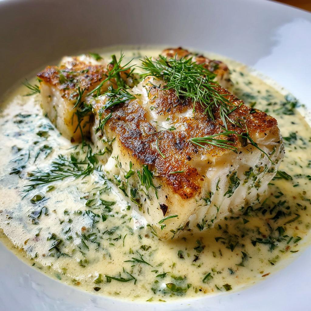torsk i flødesauce med urter